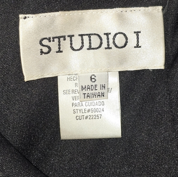 Studio I Black Pants With Cascading Ruffles, Feminine, Fancy, Party, Chic Size 6 - Picture 4 of 6